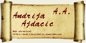 Andrija Ajdačić vizit kartica